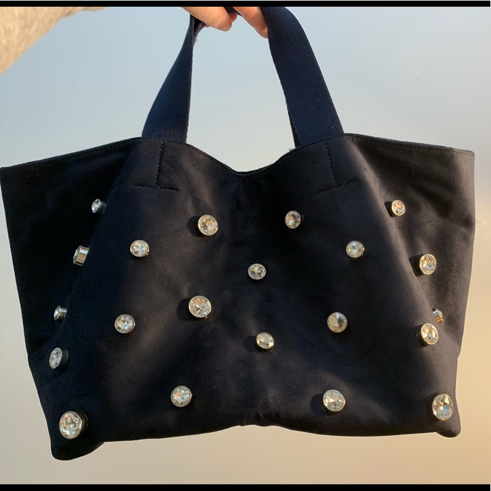 Anthropologie Sueded Tote, Navy
